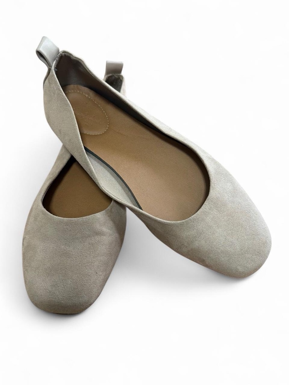 Target Women's Slip-On Suede-Look Ballet Flats in Light Gray